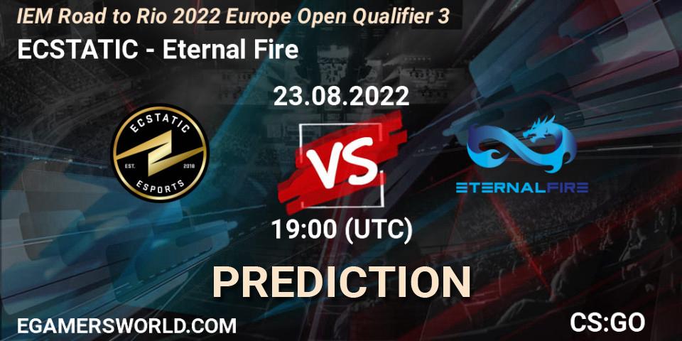ECSTATIC vs Eternal Fire: Betting TIp, Match Prediction. 23.08.2022 at 19:00. Counter-Strike (CS2), IEM Road to Rio 2022 Europe Open Qualifier 3