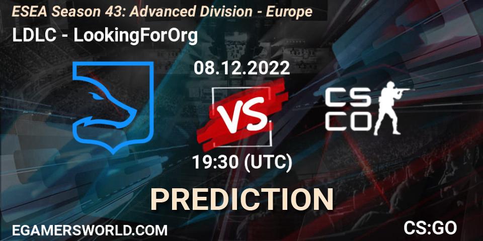 LDLC vs LookingForOrg: Betting TIp, Match Prediction. 08.12.22. CS2 (CS:GO), ESEA Season 43: Advanced Division - Europe
