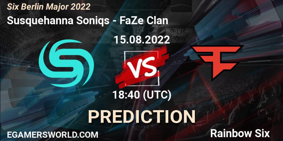 Susquehanna Soniqs vs FaZe Clan: Betting TIp, Match Prediction. 15.08.22. Rainbow Six, Six Berlin Major 2022