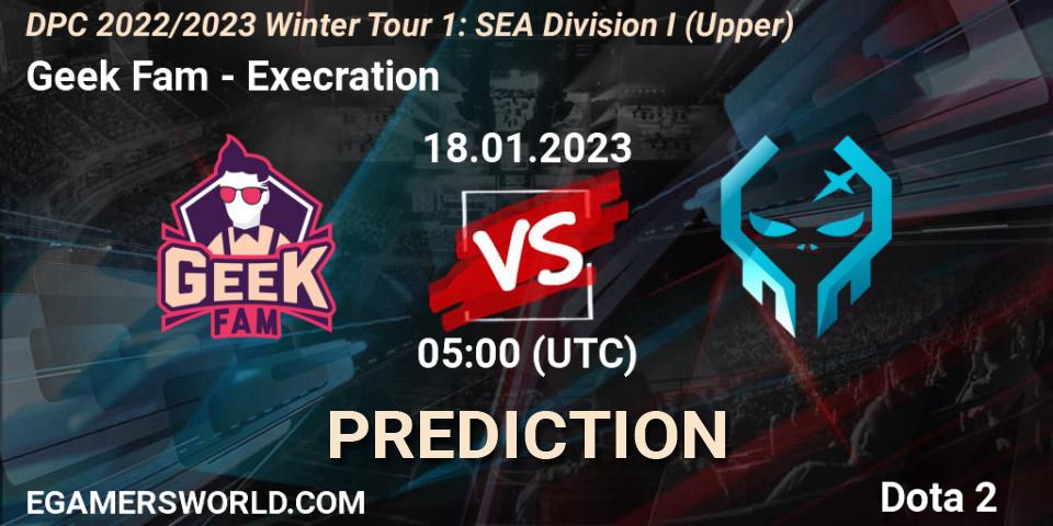 Geek Slate vs Execration: Betting TIp, Match Prediction. 18.01.23. Dota 2, DPC 2022/2023 Winter Tour 1: SEA Division I (Upper)