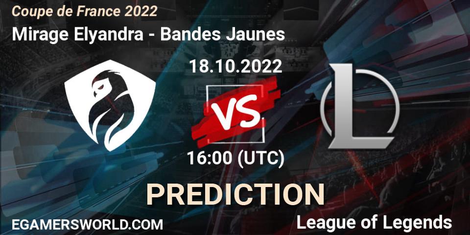 Mirage Elyandra vs Bandes Jaunes: Betting TIp, Match Prediction. 18.10.22. LoL, Coupe de France 2022