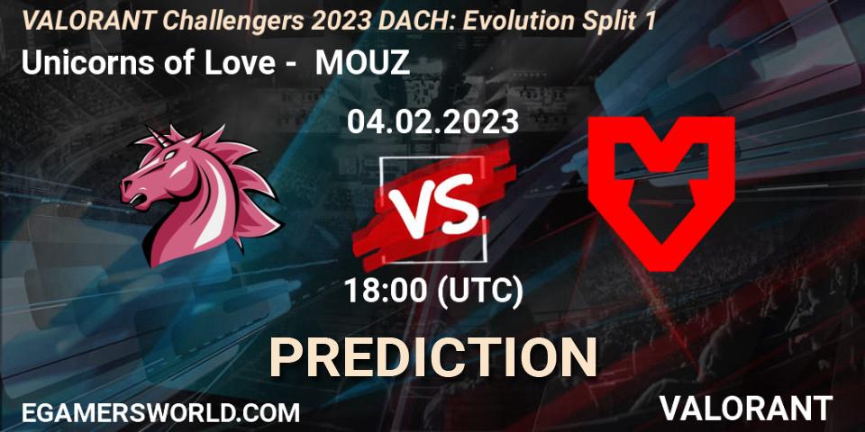 Unicorns of Love vs MOUZ: Betting TIp, Match Prediction. 04.02.23. VALORANT, VALORANT Challengers 2023 DACH: Evolution Split 1