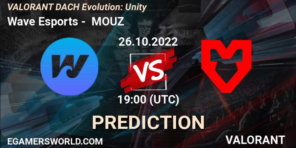 Wave Esports vs MOUZ: Betting TIp, Match Prediction. 26.10.2022 at 19:25. VALORANT, VALORANT DACH Evolution: Unity