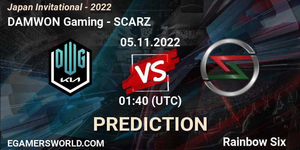 DAMWON Gaming vs SCARZ: Betting TIp, Match Prediction. 05.11.2022 at 01:40. Rainbow Six, Japan Invitational - 2022