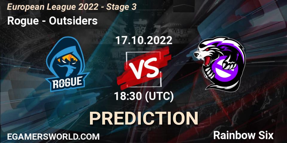 Rogue vs Outsiders: Betting TIp, Match Prediction. 17.10.22. Rainbow Six, European League 2022 - Stage 3
