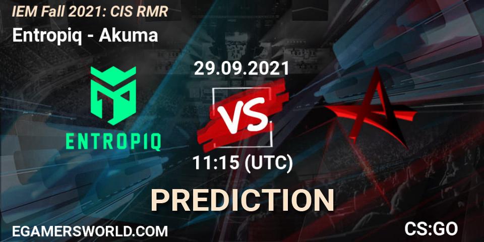 Entropiq vs Akuma: Betting TIp, Match Prediction. 29.09.21. CS2 (CS:GO), IEM Fall 2021: CIS RMR