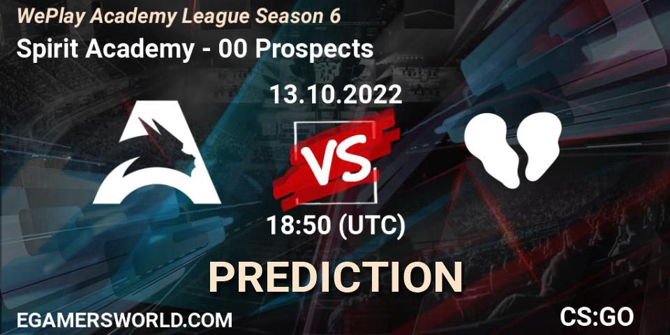 Spirit Academy vs 00 Prospects: Betting TIp, Match Prediction. 13.10.22. CS2 (CS:GO), WePlay Academy League Season 6
