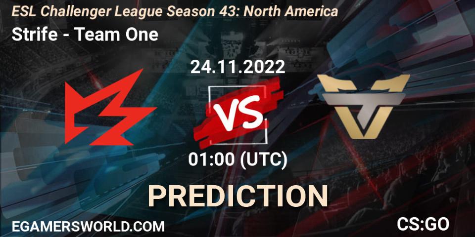 Strife vs Team One: Betting TIp, Match Prediction. 24.11.22. CS2 (CS:GO), ESL Challenger League Season 43: North America