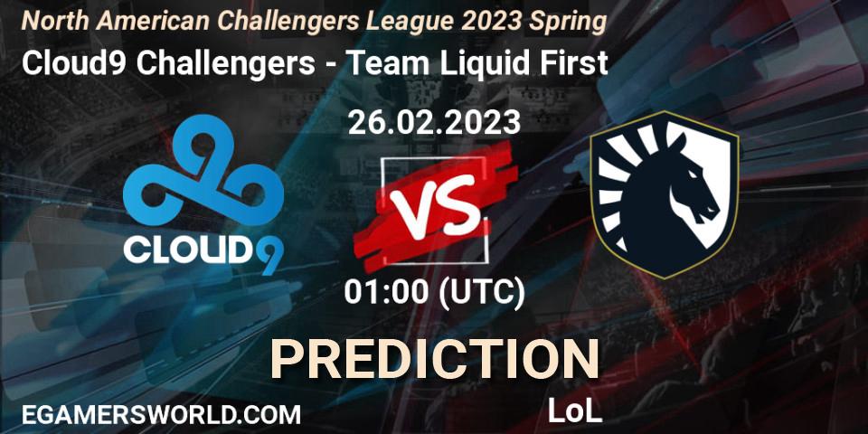 Cloud9 Challengers vs Team Liquid First: Betting TIp, Match Prediction. 26.02.23. LoL, NACL 2023 Spring - Group Stage
