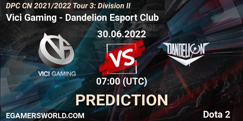 Vici Gaming vs Dandelion Esport Club: Betting TIp, Match Prediction. 01.07.22. Dota 2, DPC 2021/2022 China Tour 3: Division I