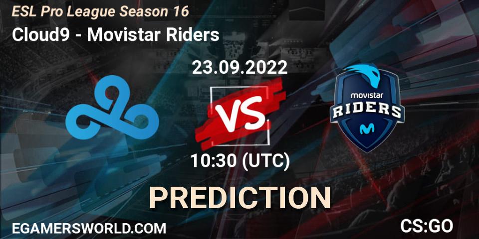 Cloud9 vs Movistar Riders: Betting TIp, Match Prediction. 23.09.2022 at 10:30. Counter-Strike (CS2), ESL Pro League Season 16