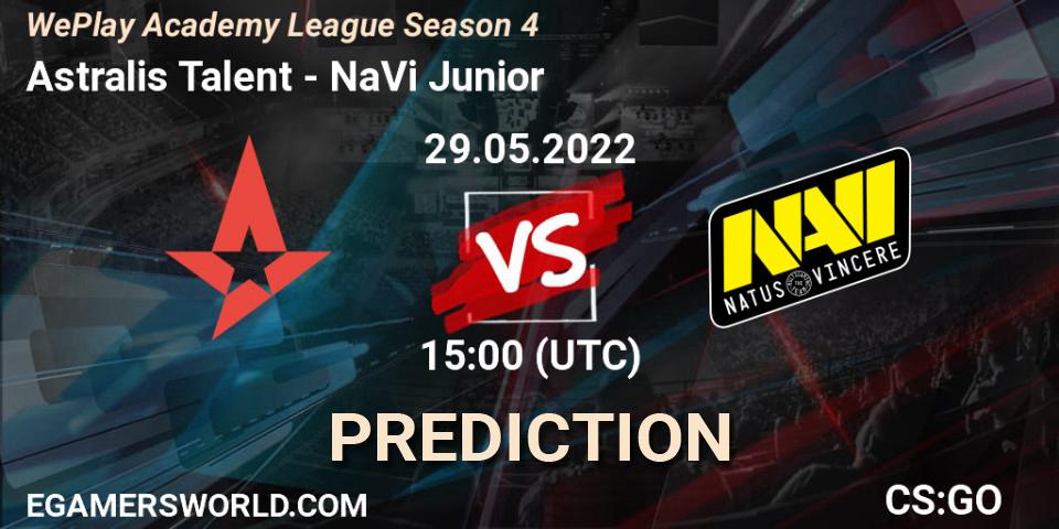 Astralis Talent vs NaVi Junior: Betting TIp, Match Prediction. 29.05.2022 at 15:00. Counter-Strike (CS2), WePlay Academy League Season 4