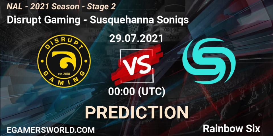 Disrupt Gaming vs Susquehanna Soniqs: Betting TIp, Match Prediction. 28.07.2021 at 22:40. Rainbow Six, NAL - 2021 Season - Stage 2