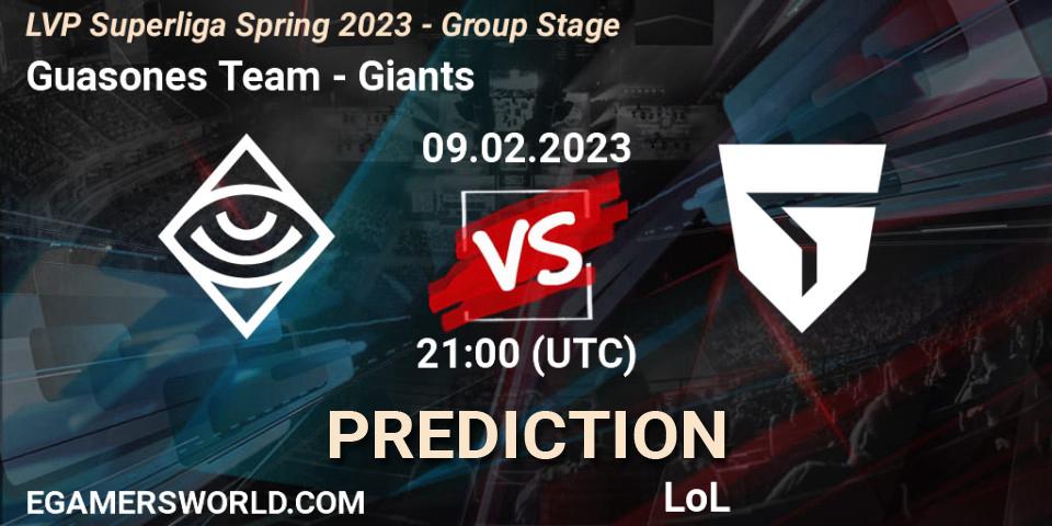 Guasones Team vs Giants: Betting TIp, Match Prediction. 09.02.23. LoL, LVP Superliga Spring 2023 - Group Stage