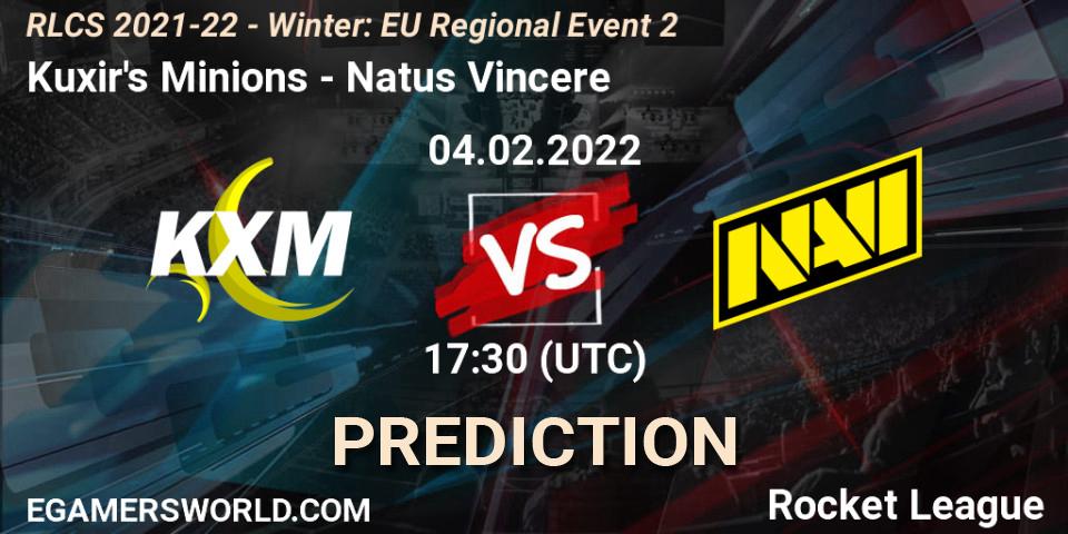 Kuxir's Minions vs Natus Vincere: Betting TIp, Match Prediction. 04.02.2022 at 17:30. Rocket League, RLCS 2021-22 - Winter: EU Regional Event 2