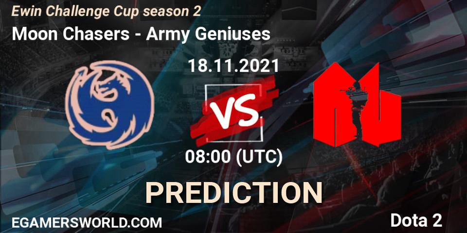 Moon Chasers vs Army Geniuses: Betting TIp, Match Prediction. 18.11.21. Dota 2, Ewin Challenge Cup season 2