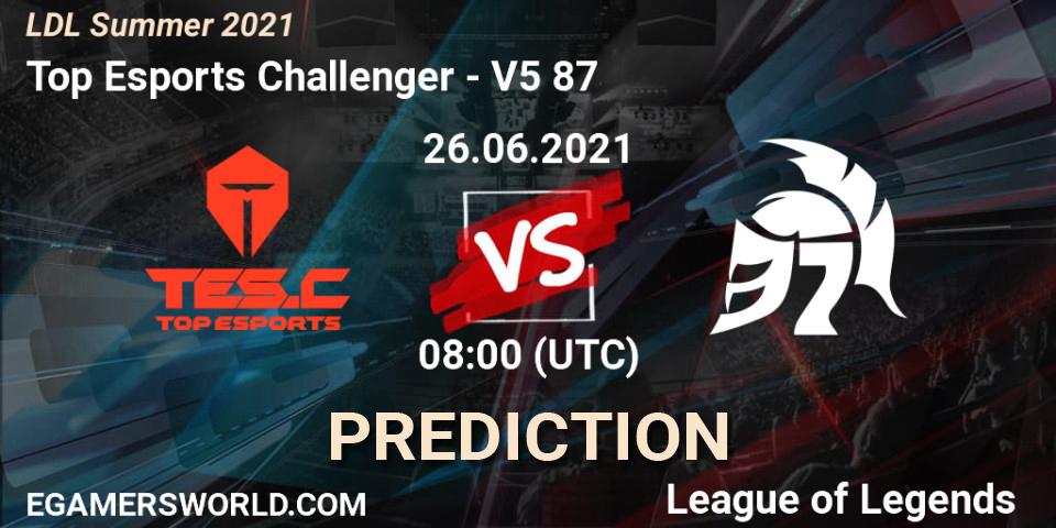 Top Esports Challenger vs V5 87: Betting TIp, Match Prediction. 26.06.21. LoL, LDL Summer 2021