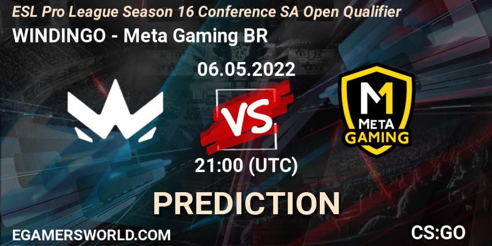 WINDINGO vs Meta Gaming BR: Betting TIp, Match Prediction. 06.05.2022 at 21:00. Counter-Strike (CS2), ESL Pro League Season 16 Conference SA Open Qualifier