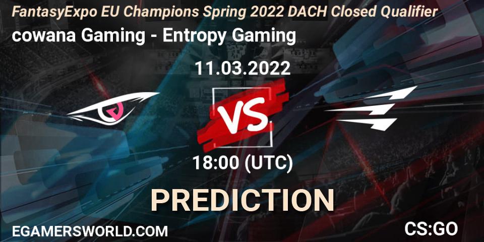 cowana Gaming vs Entropy Gaming: Betting TIp, Match Prediction. 11.03.22. CS2 (CS:GO), FantasyExpo EU Champions Spring 2022 DACH Closed Qualifier