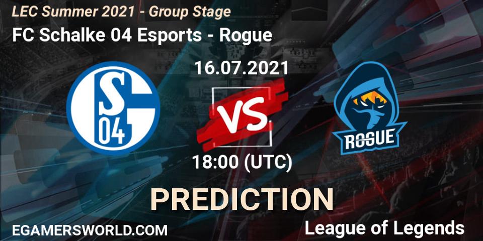 FC Schalke 04 Esports vs Rogue: Betting TIp, Match Prediction. 25.06.21. LoL, LEC Summer 2021 - Group Stage