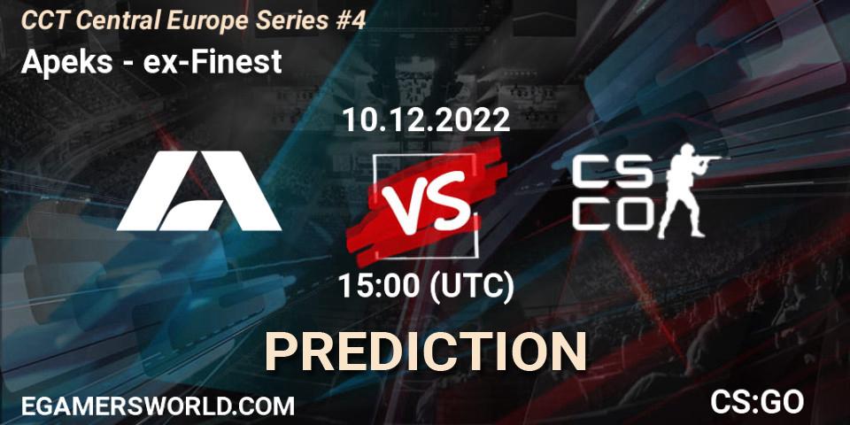 Apeks vs ex-Finest: Betting TIp, Match Prediction. 10.12.22. CS2 (CS:GO), CCT Central Europe Series #4