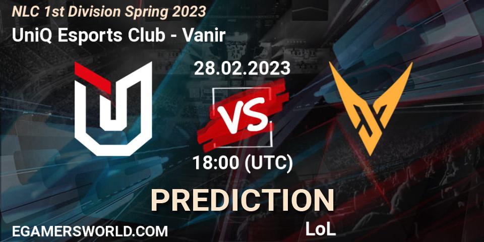 UniQ Esports Club vs Vanir: Betting TIp, Match Prediction. 28.02.23. LoL, NLC 1st Division Spring 2023