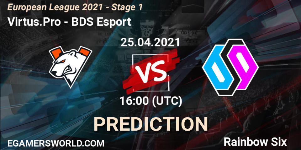 Virtus.Pro vs BDS Esport: Betting TIp, Match Prediction. 25.04.2021 at 16:30. Rainbow Six, European League 2021 - Stage 1