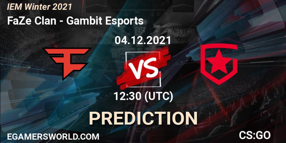 FaZe Clan vs Gambit Esports: Betting TIp, Match Prediction. 04.12.21. CS2 (CS:GO), IEM Winter 2021