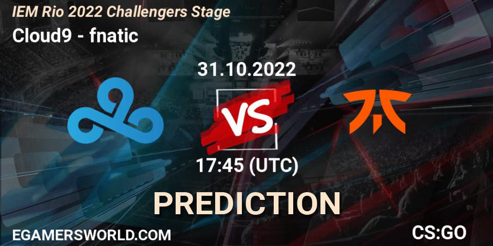Cloud9 vs fnatic: Betting TIp, Match Prediction. 31.10.22. CS2 (CS:GO), IEM Rio 2022 Challengers Stage