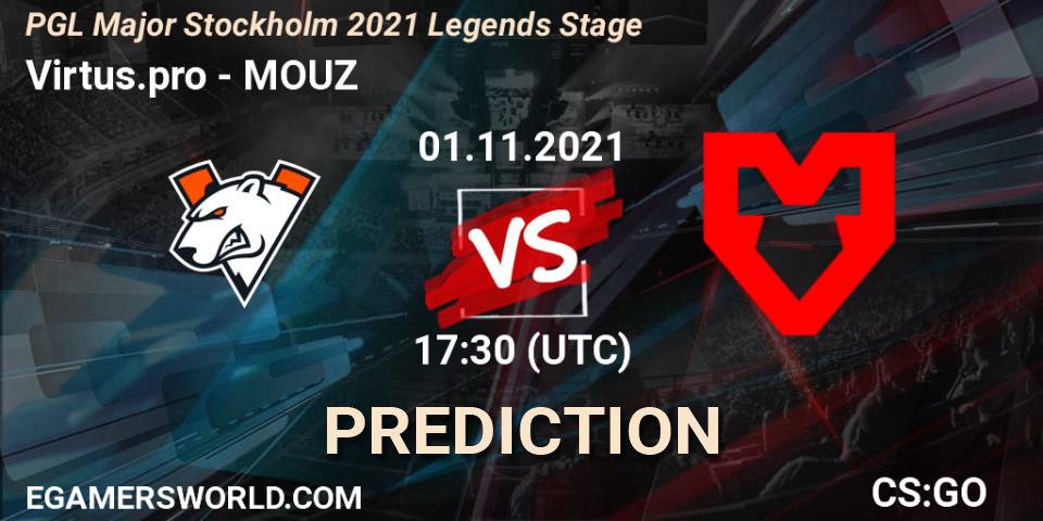 Virtus.pro vs MOUZ: Betting TIp, Match Prediction. 01.11.21. CS2 (CS:GO), PGL Major Stockholm 2021 Legends Stage