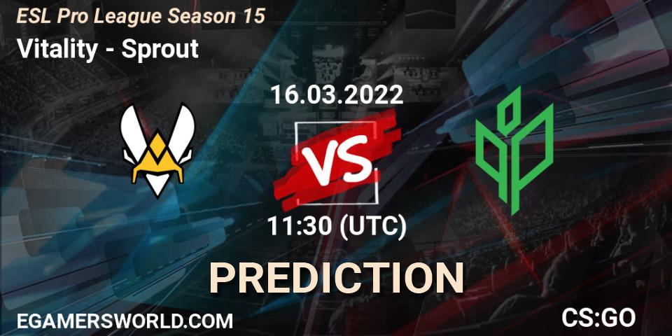 Vitality vs Sprout: Betting TIp, Match Prediction. 16.03.22. CS2 (CS:GO), ESL Pro League Season 15