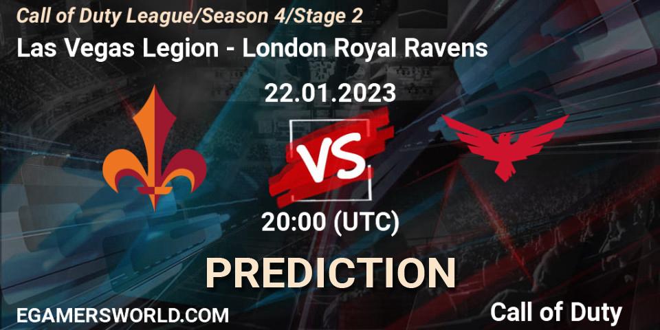 Las Vegas Legion vs London Royal Ravens: Betting TIp, Match Prediction. 22.01.2023 at 20:00. Call of Duty, Call of Duty League 2023: Stage 2 Major Qualifiers