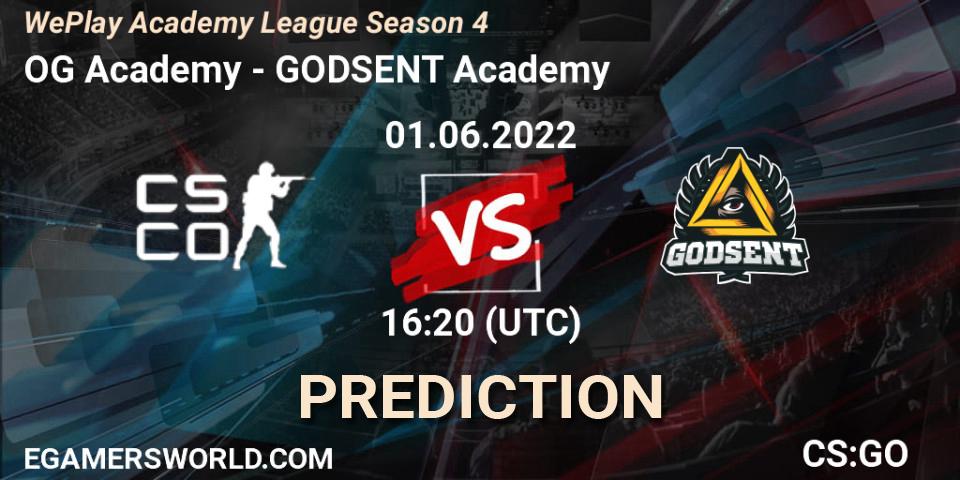 OG Academy vs GODSENT Academy: Betting TIp, Match Prediction. 01.06.2022 at 16:40. Counter-Strike (CS2), WePlay Academy League Season 4