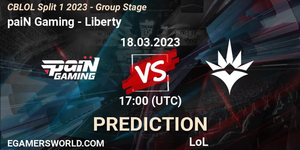 paiN Gaming vs Liberty: Betting TIp, Match Prediction. 18.03.2023 at 17:10. LoL, CBLOL Split 1 2023 - Group Stage