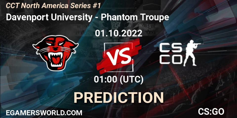Davenport University vs Phantom Troupe: Betting TIp, Match Prediction. 01.10.22. CS2 (CS:GO), CCT North America Series #1
