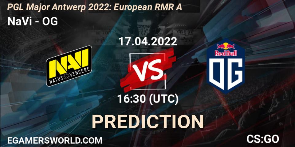 NaVi vs OG: Betting TIp, Match Prediction. 17.04.2022 at 16:15. Counter-Strike (CS2), PGL Major Antwerp 2022: European RMR A