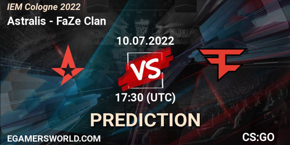 Astralis vs FaZe Clan: Betting TIp, Match Prediction. 10.07.2022 at 18:20. Counter-Strike (CS2), IEM Cologne 2022