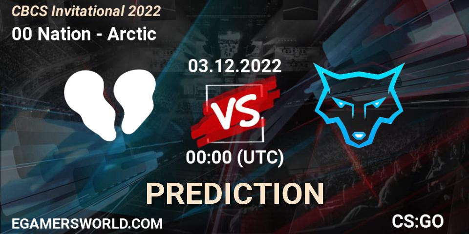 00 Nation vs Arctic: Betting TIp, Match Prediction. 03.12.2022 at 01:00. Counter-Strike (CS2), CBCS Invitational 2022