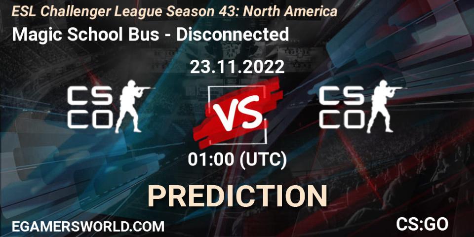 Magic School Bus vs Disconnected: Betting TIp, Match Prediction. 23.11.22. CS2 (CS:GO), ESL Challenger League Season 43: North America