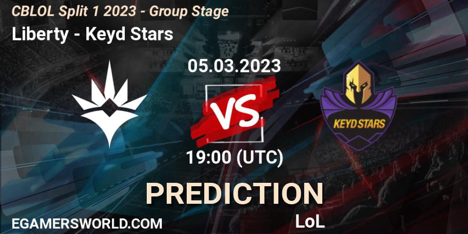 Liberty vs Keyd Stars: Betting TIp, Match Prediction. 05.03.2023 at 19:00. LoL, CBLOL Split 1 2023 - Group Stage