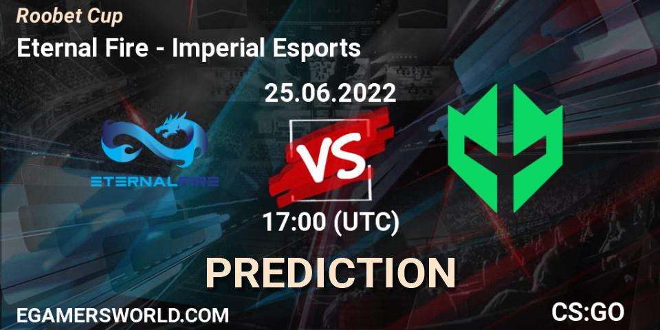 Eternal Fire vs Imperial Esports: Betting TIp, Match Prediction. 25.06.2022 at 17:00. Counter-Strike (CS2), Roobet Cup