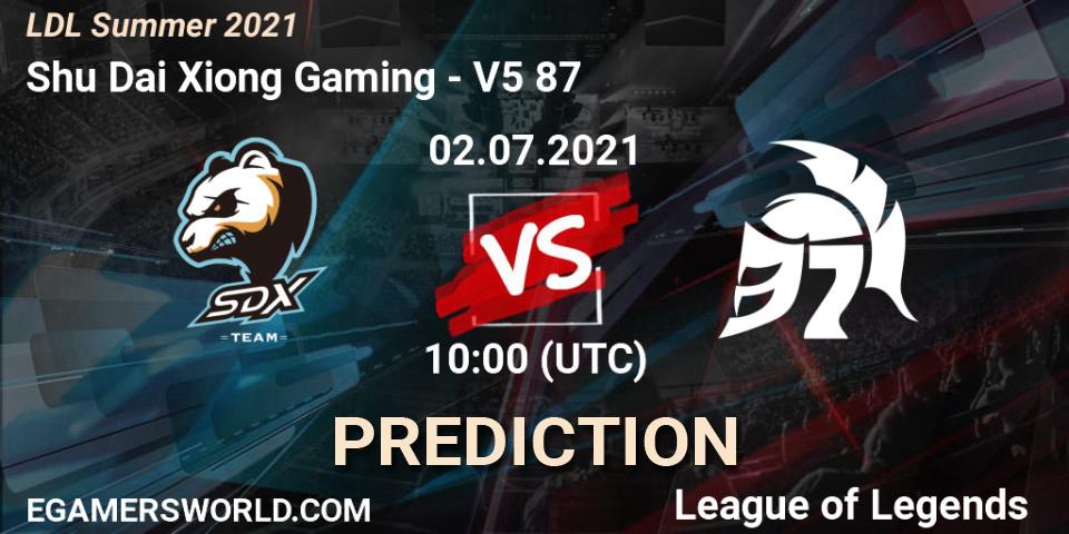 Shu Dai Xiong Gaming vs V5 87: Betting TIp, Match Prediction. 02.07.21. LoL, LDL Summer 2021