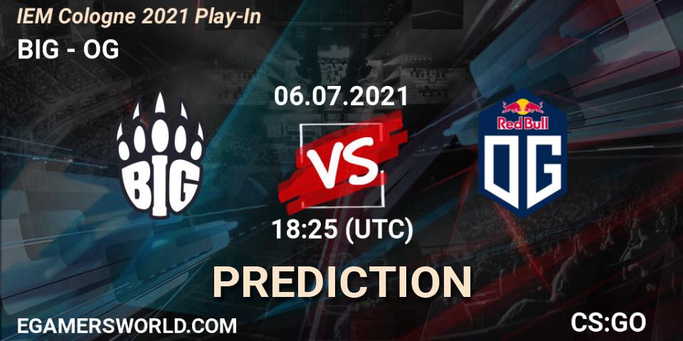 BIG vs OG: Betting TIp, Match Prediction. 06.07.2021 at 19:30. Counter-Strike (CS2), IEM Cologne 2021 Play-In
