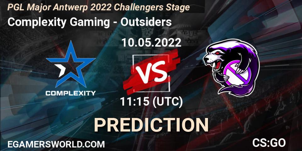 Complexity Gaming vs Outsiders: Betting TIp, Match Prediction. 10.05.2022 at 11:25. Counter-Strike (CS2), PGL Major Antwerp 2022 Challengers Stage