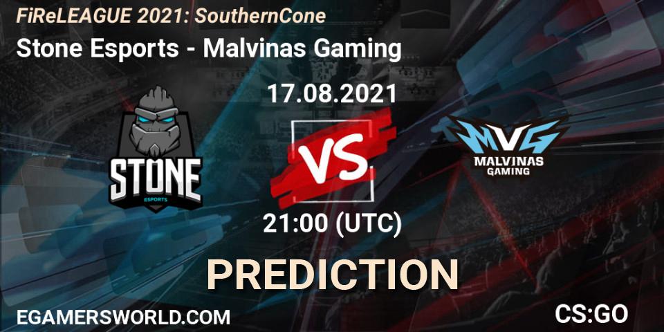 Stone Esports vs Malvinas Gaming: Betting TIp, Match Prediction. 17.08.2021 at 21:10. Counter-Strike (CS2), FiReLEAGUE 2021: Southern Cone