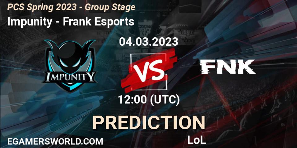 Impunity vs Frank Esports: Betting TIp, Match Prediction. 11.02.23. LoL, PCS Spring 2023 - Group Stage