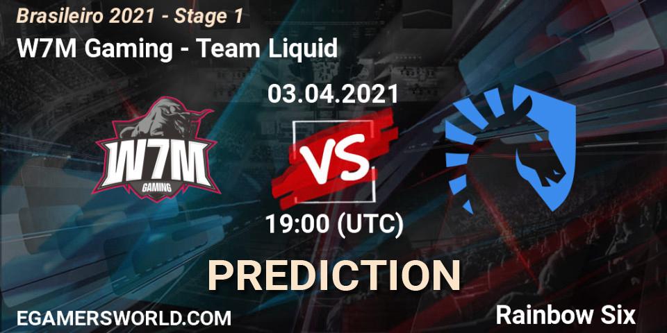 W7M Gaming vs Team Liquid: Betting TIp, Match Prediction. 03.04.2021 at 19:00. Rainbow Six, Brasileirão 2021 - Stage 1