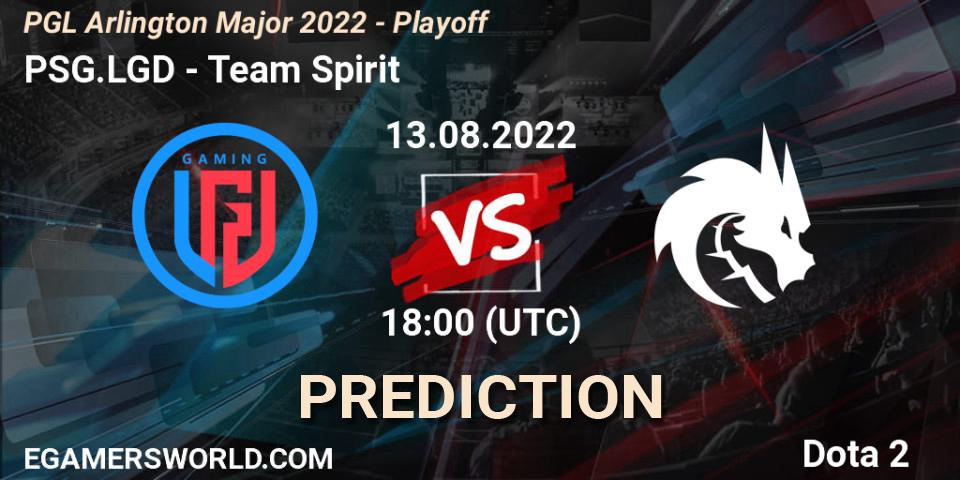 PSG.LGD vs Team Spirit: Betting TIp, Match Prediction. 13.08.2022 at 19:14. Dota 2, PGL Arlington Major 2022 - Playoff