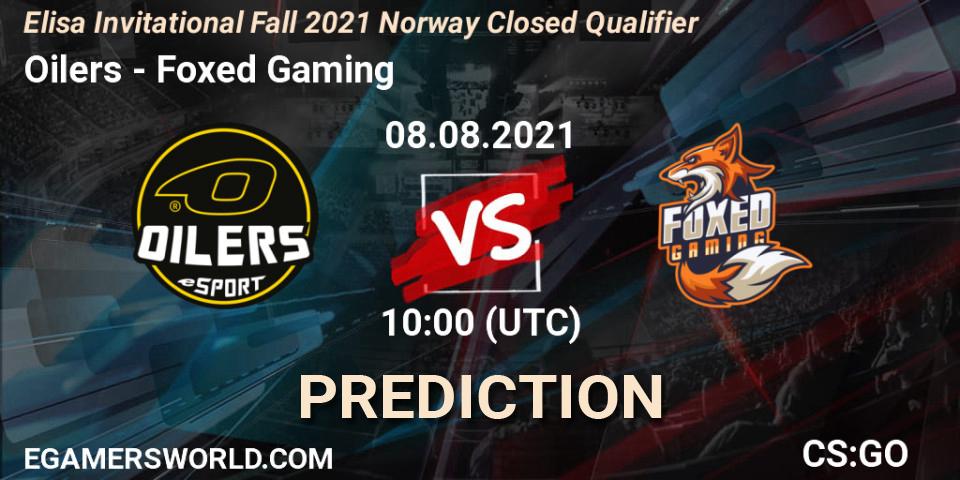 Oilers vs Foxed Gaming: Betting TIp, Match Prediction. 08.08.2021 at 10:00. Counter-Strike (CS2), Elisa Invitational Fall 2021 Norway Closed Qualifier
