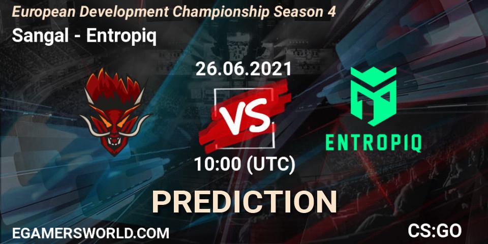 Sangal vs Entropiq: Betting TIp, Match Prediction. 26.06.2021 at 10:00. Counter-Strike (CS2), European Development Championship Season 4